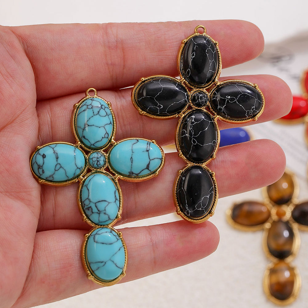 Vintage Items - Breloques en acier inoxydable, grand pendentif