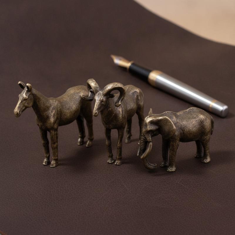 Vintage Collectibles Store - Figurines d'animaux en laiton massif, cheval,