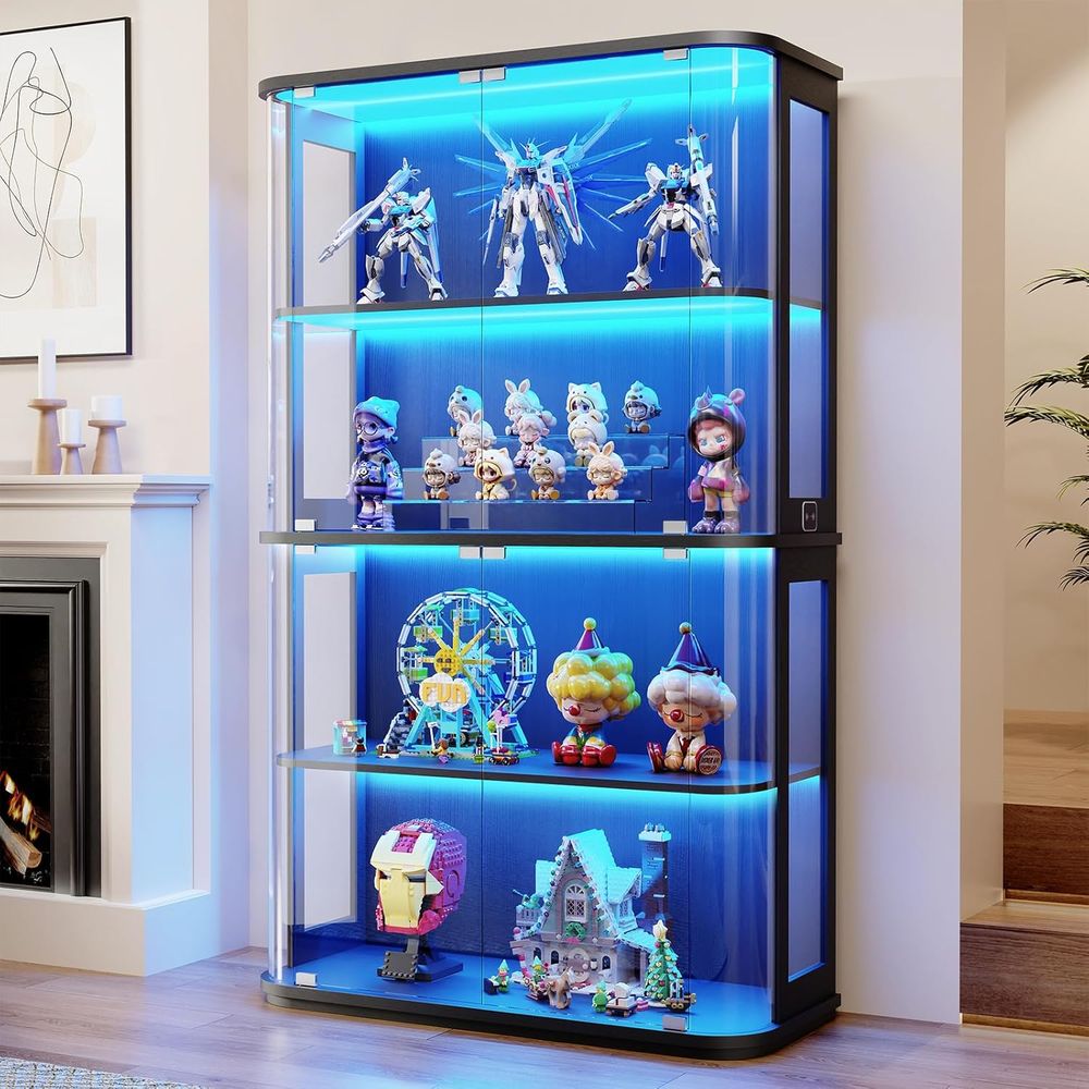 Collectible & Vintage Dolls For Halloween - Grande vitrine arrondie avec porte en