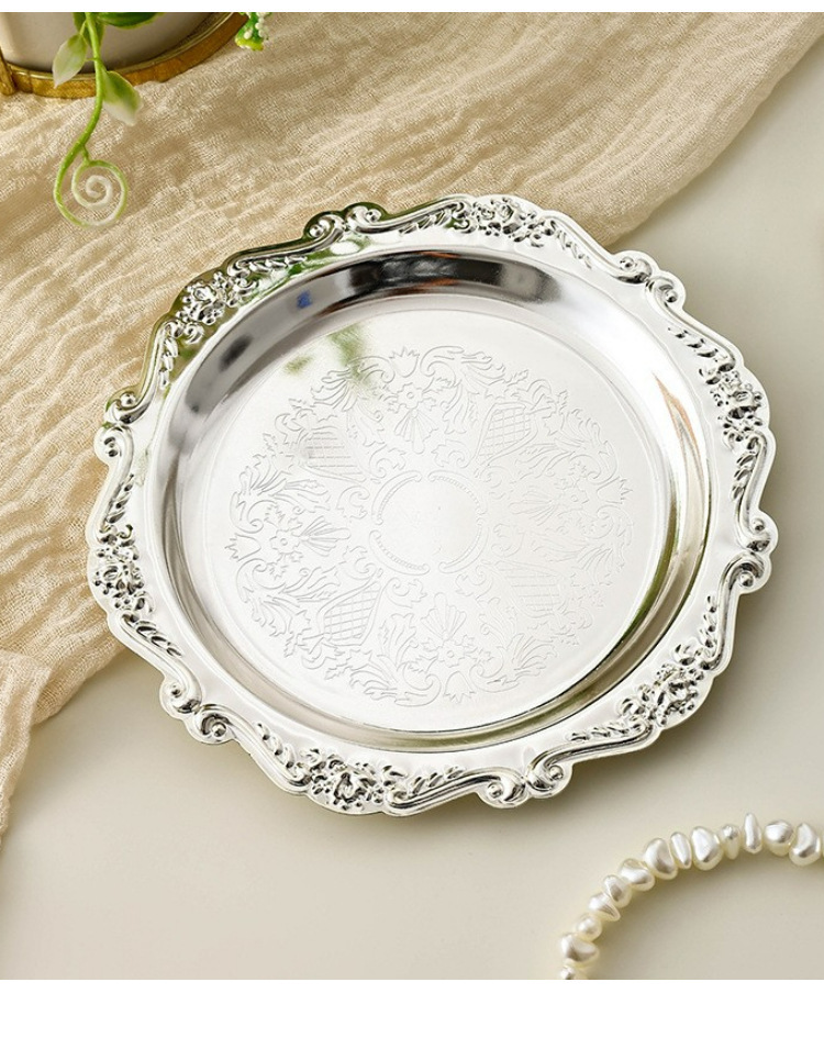 Vintage Collectible Dishes - Plateau vintage en métal gaufré, plat