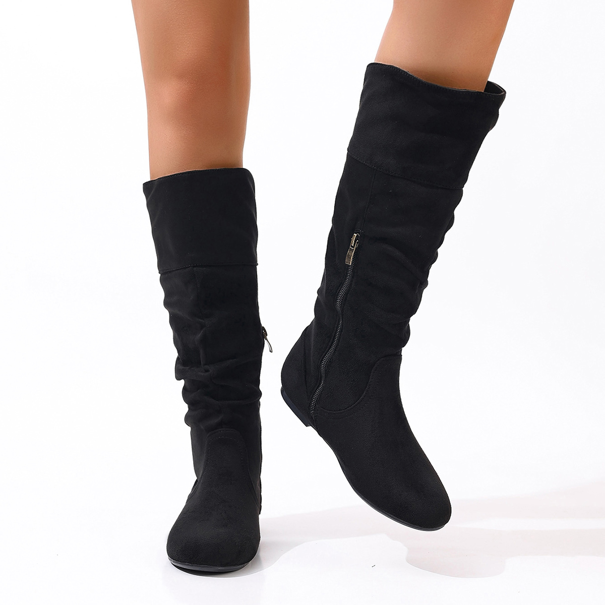 Vintage Zipper - Bottes plates pour femmes, style européen