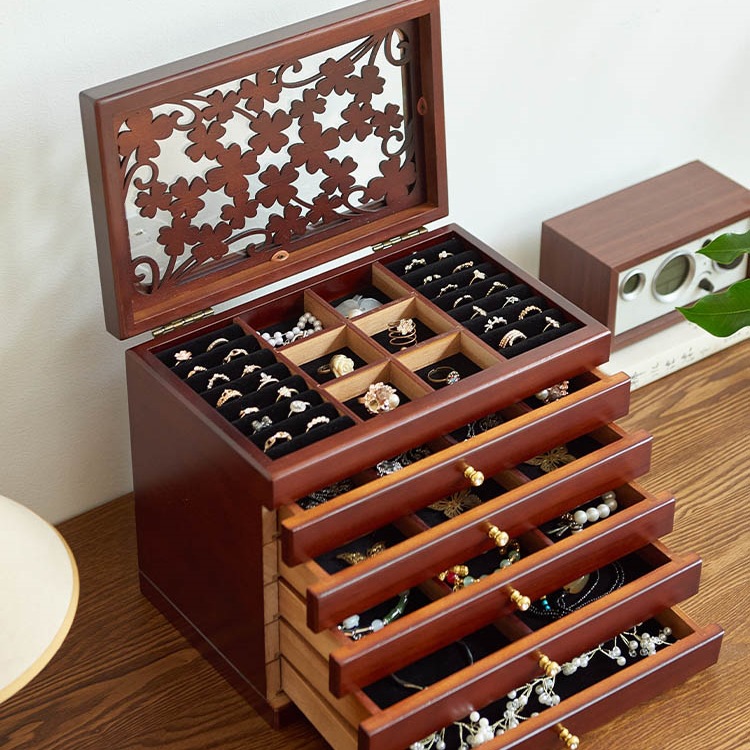 Boîte à bijoux en bois massif  - Vintage Necklace avis et prix