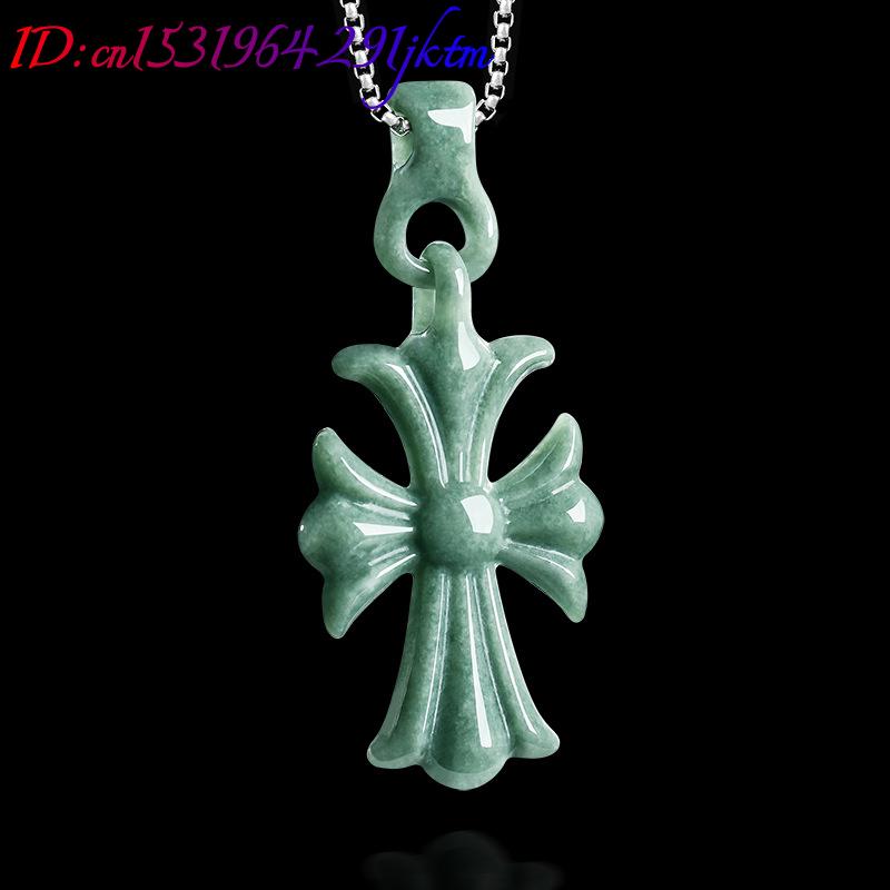 Collier pendentif croix en jad - Vintage Necklace avis et prix