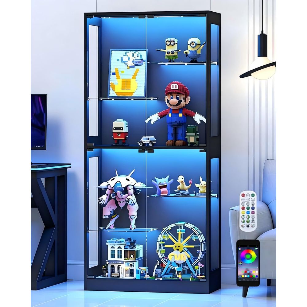 Vitrine avec portes en verre 6 - Collectible & Vintage Dolls For Halloween avis et prix
