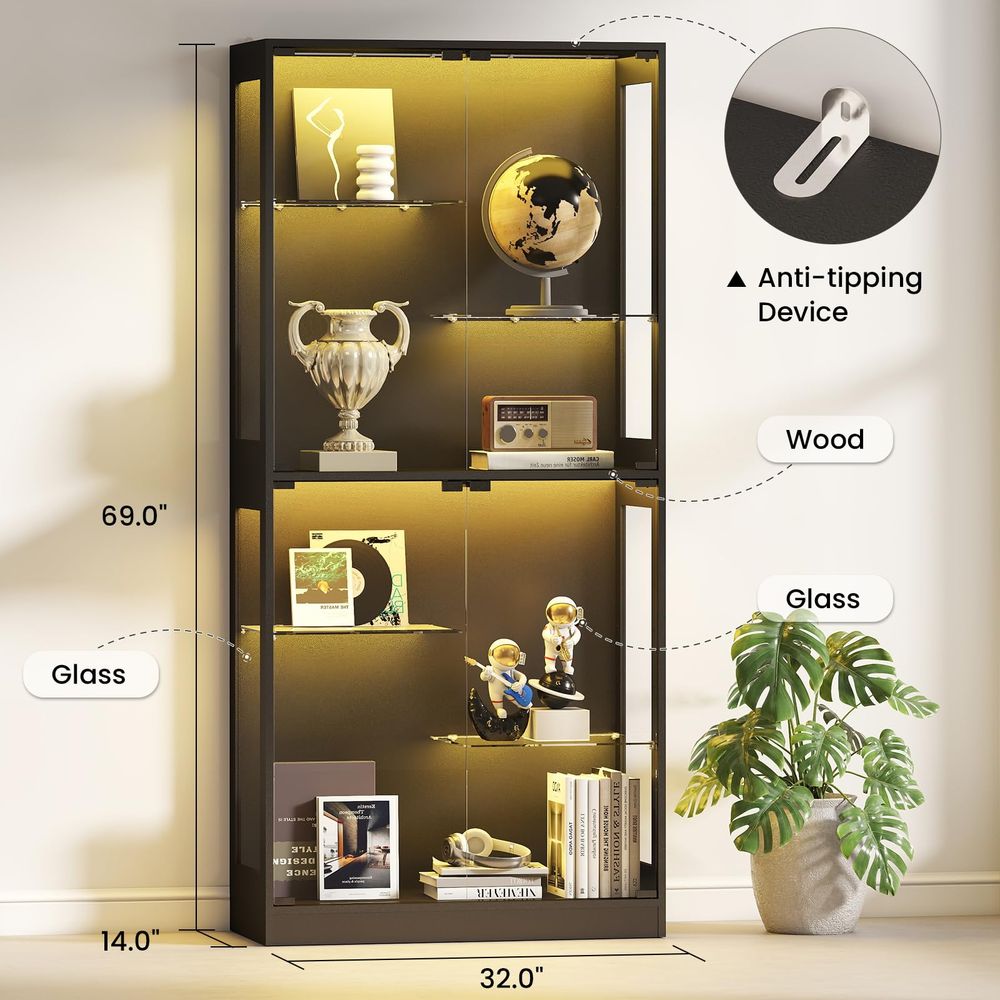 Vitrine avec portes en verre 6 - Collectible & Vintage Dolls For Halloween avis et prix